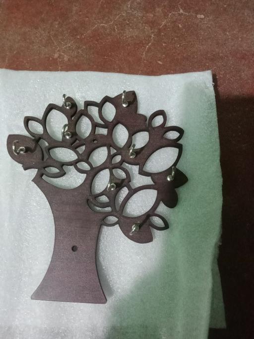 Art & Craft Tree Key Holder – Wooden Brown Wall Hook for Keys & Accessories - JustHomely