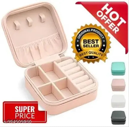 Portable Small Jewelry Box – Travel-Friendly Leather Organizer - JustHomely