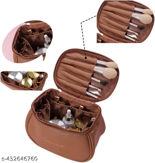 Cosmetic Organizer – Travel-Friendly Makeup Bag with Brush Holder - JustHomely