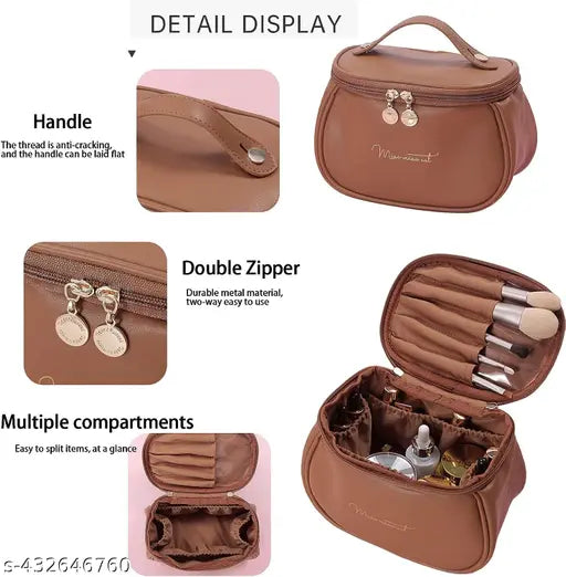 Cosmetic Organizer – Travel-Friendly Makeup Bag with Brush Holder - JustHomely