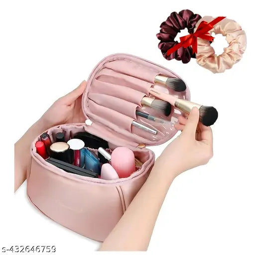 Cosmetic Organizer – Travel-Friendly Makeup Bag with Brush Holder - JustHomely