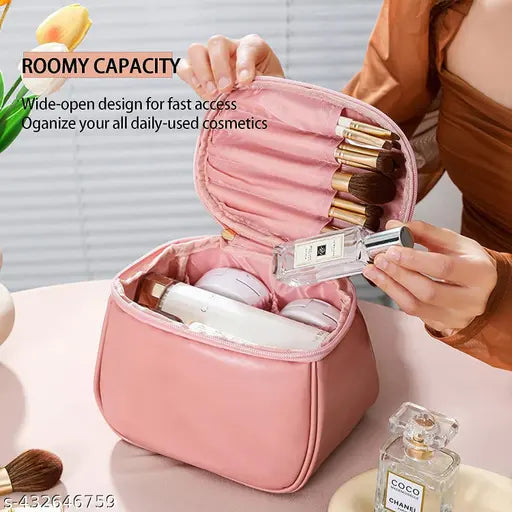 Cosmetic Organizer – Travel-Friendly Makeup Bag with Brush Holder - JustHomely