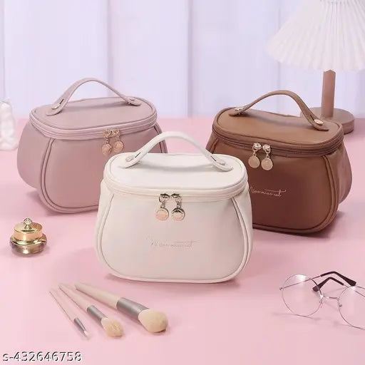 Cosmetic Organizer – Travel-Friendly Makeup Bag with Brush Holder - JustHomely