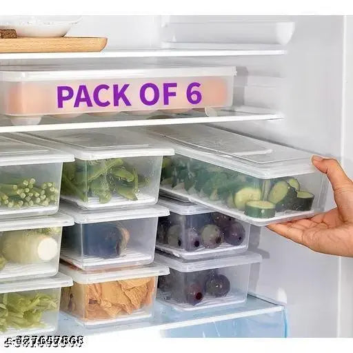 Stackable Food Storage Containers with Drain Plate & Lid – Perfect for Fruits, Vegetables, and Leftovers (Set of 6) - JustHomely