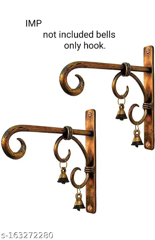 Golden Antique Wall Hook – Elegant & Versatile Hanging Hooks for Home & Garden (Set of 2) - JustHomely