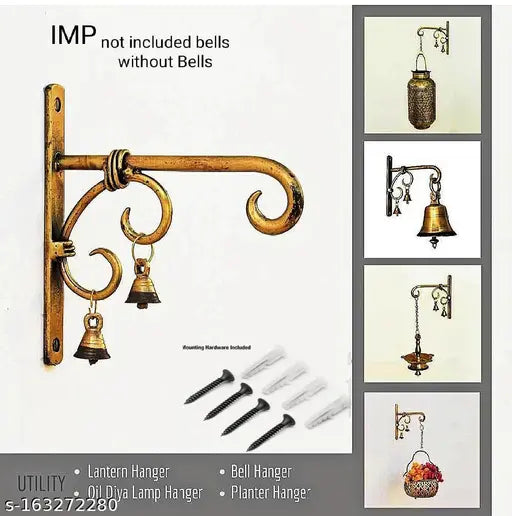 Golden Antique Wall Hook – Elegant & Versatile Hanging Hooks for Home & Garden (Set of 2) - JustHomely
