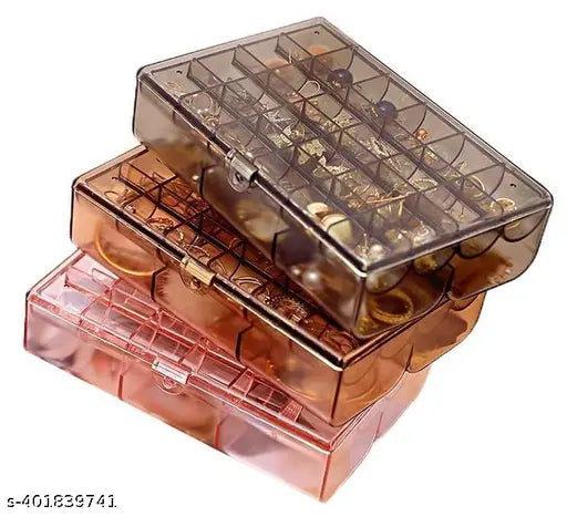 Elegant 2-Layer Acrylic Jewelry Organizer – Perfect for Earrings & Necklaces - JustHomely