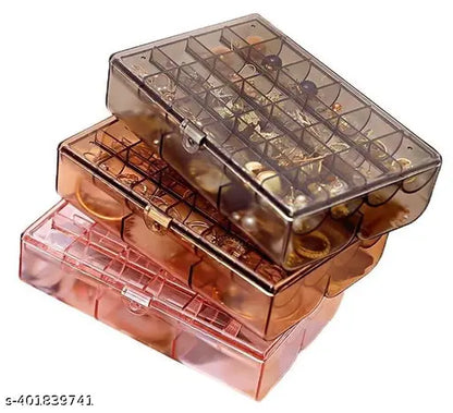 Elegant 2-Layer Acrylic Jewelry Organizer – Perfect for Earrings & Necklaces - JustHomely