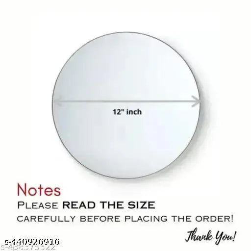 Modern 12 inch Round Glass Mirror (No Drill Required) - JustHomely