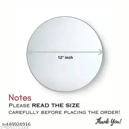 Modern 12 inch Round Glass Mirror (No Drill Required) - JustHomely