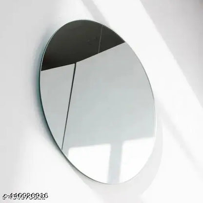 Modern 12 inch Round Glass Mirror (No Drill Required) - JustHomely