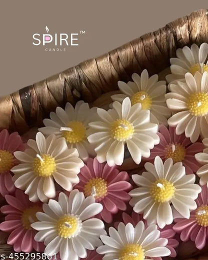 Scented Spire Sunflower Floating Candles – Handcrafted Elegance (Pack of 8) - JustHomely