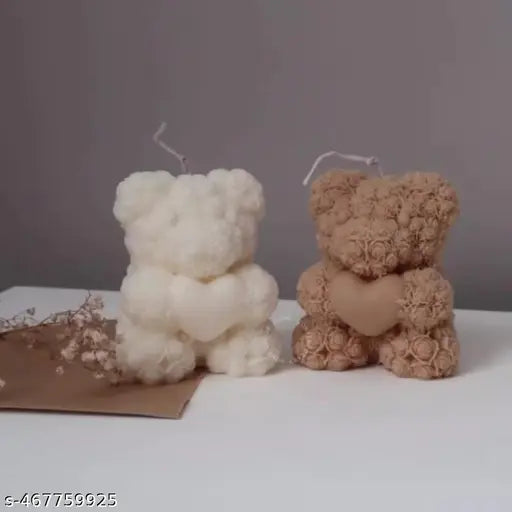 Teddy Candles – Cute Wax Candle Decor (Pack of 2) - JustHomely