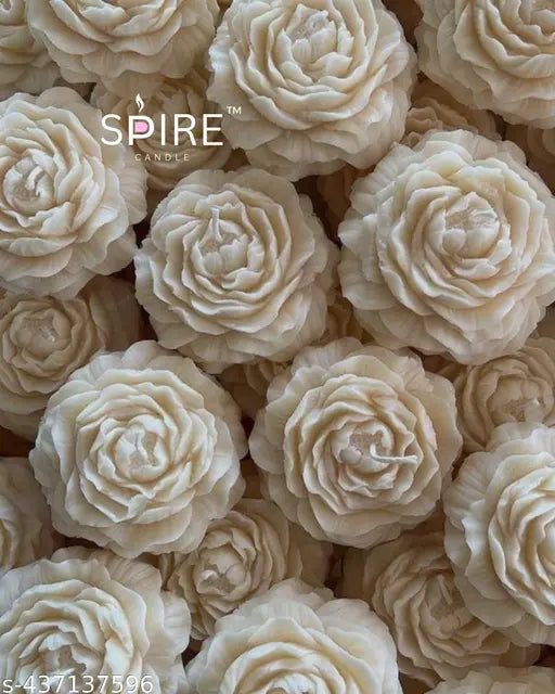 Vanilla Scented Spire White Peony Candle – Handcrafted Elegance - JustHomely