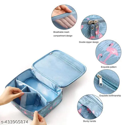 Women's Zipper Makeup Organizer – Professional Travel Cosmetic Storage Bag - JustHomely